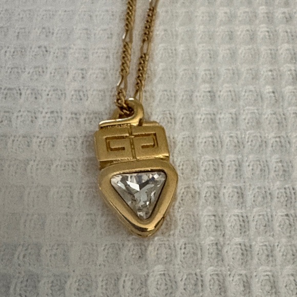 Givenchy Jewelry - Givenchy Gold Necklace with Crystal Pendant